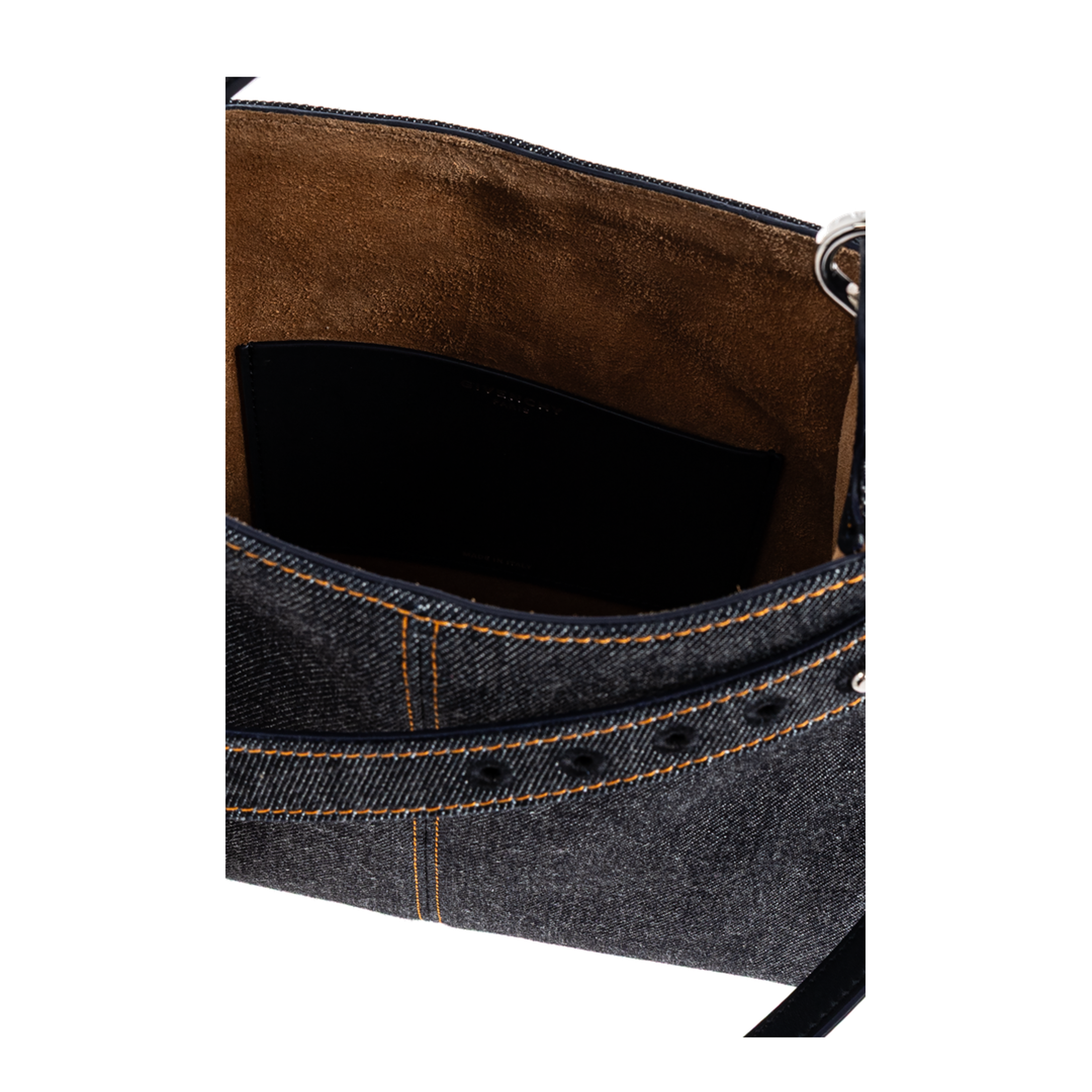 Mini Belted Hobo Bag in Denim - Indigo Blue - Image 5