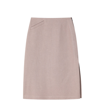 Linen Beige Longuette Skirt - Image 1