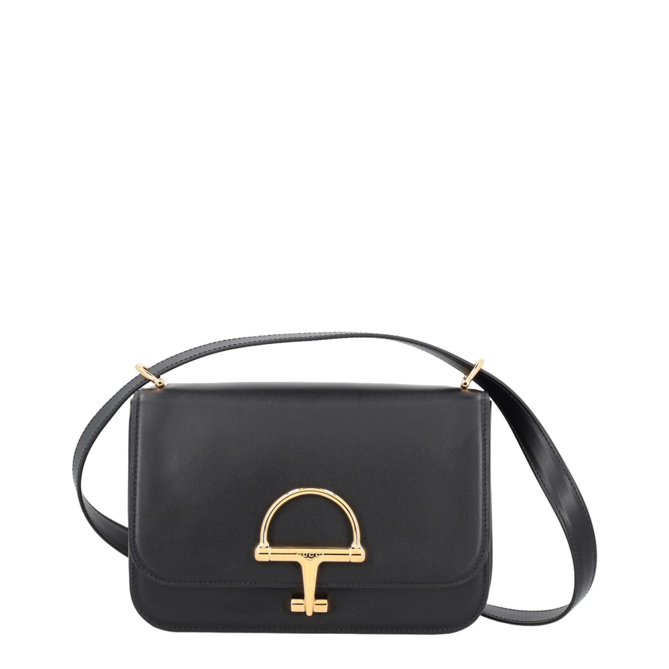 Siena Small Shoulder Bag in Black Leather - Image 1