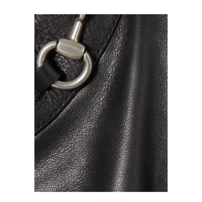 Leather Jacket with Horsebit in Black - Image 4