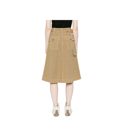 Cotton Midi Skirt with Belt - Image 2
