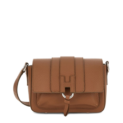 Trend Hammered Leather Flap Bag - Brown - Image 1