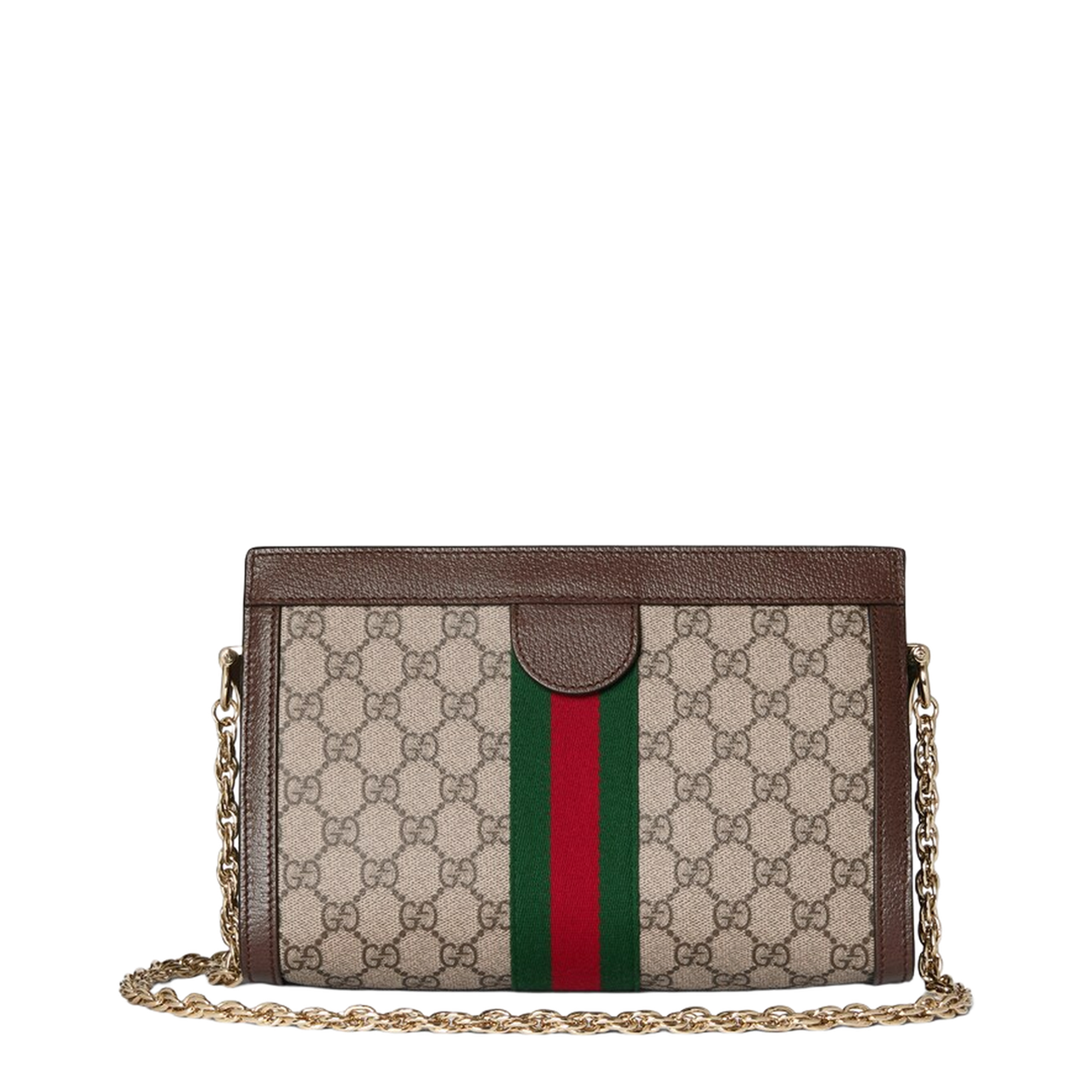 Ophidia Medium Shoulder Bag in Beige and Brown GG Fabric - Image 3