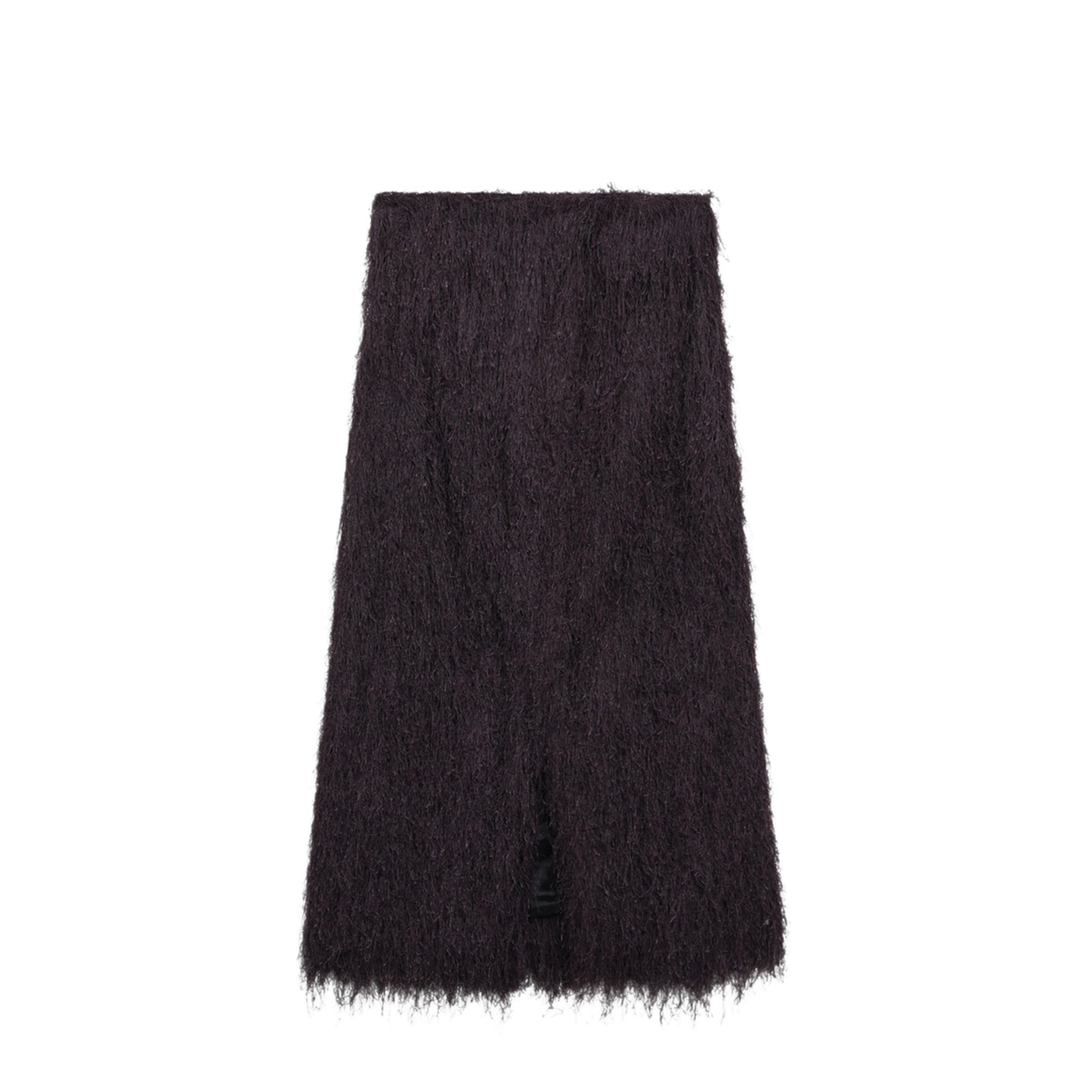 Dark Purple Midi Skirt With Fringes - Image 2
