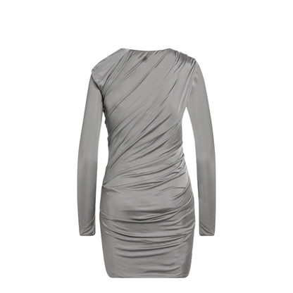 Draped Grey Mini Dress - Image 2