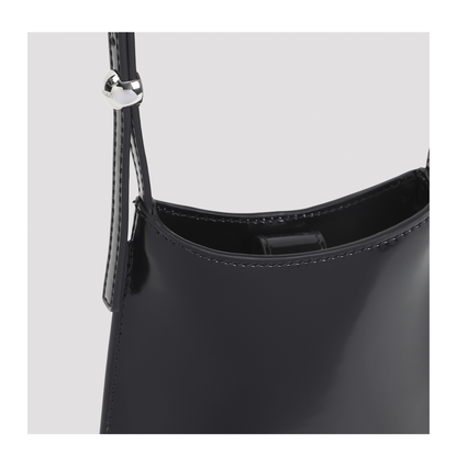 The Bisou Calf Leather Handbag - Black - Image 5
