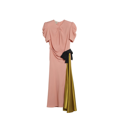 Pink Midi Dress With Maxi Bow - Image 1
