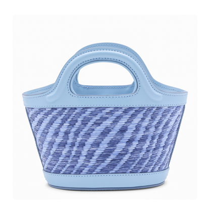 Blue Wavy Raffia-Effect Tropicalia Micro Bag - Image 4