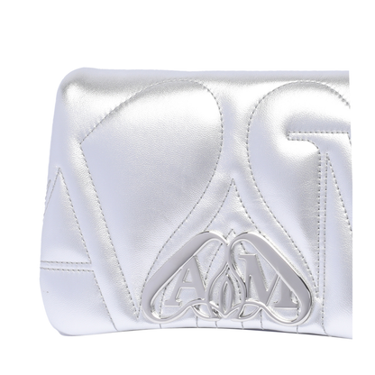 Mini Seal Clutch Bag Leather Silver - Image 4