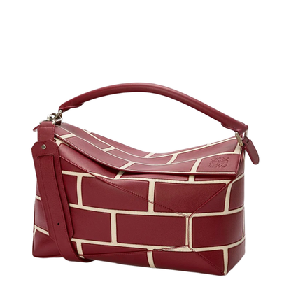 Large Puzzle Edge Bag in Classic Calfskin Red - Image 1