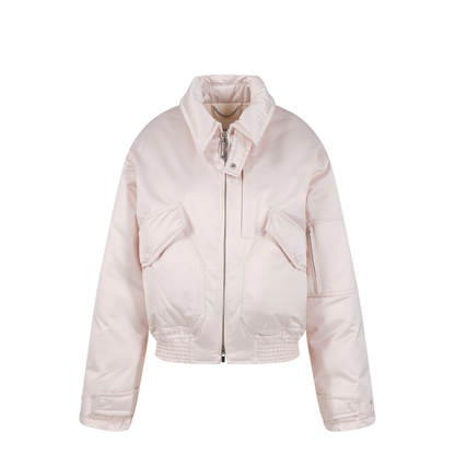Cotton Satin Padded Bomber Jacket - Image 3