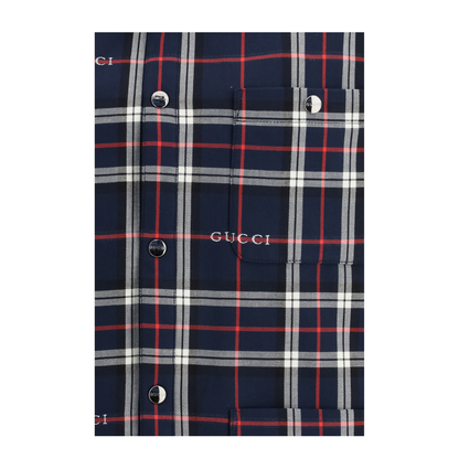 Padded Tartan Cotton Jacquard Shirt - Image 3