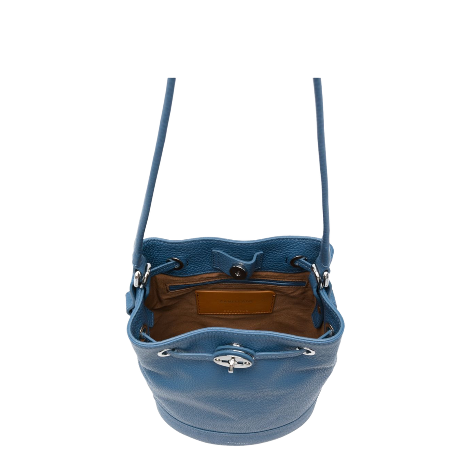 Monda' Daily Small Leather Bucket Bag - Sky Blue - Image 2