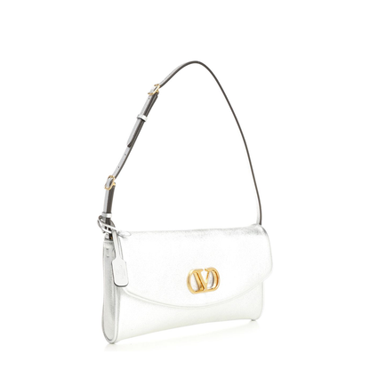 Silver Nappa Leather Shoulder Bag - Image 4