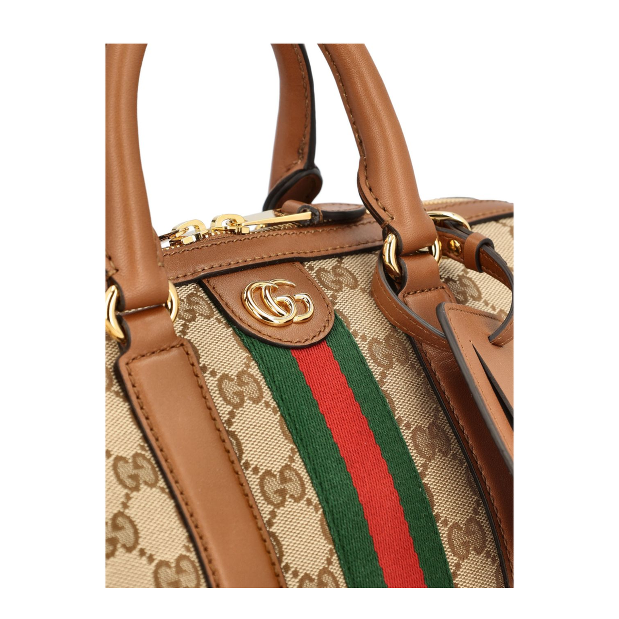 Ophidia Medium GG Canvas Boston Bag - Beige/Brown - Image 2