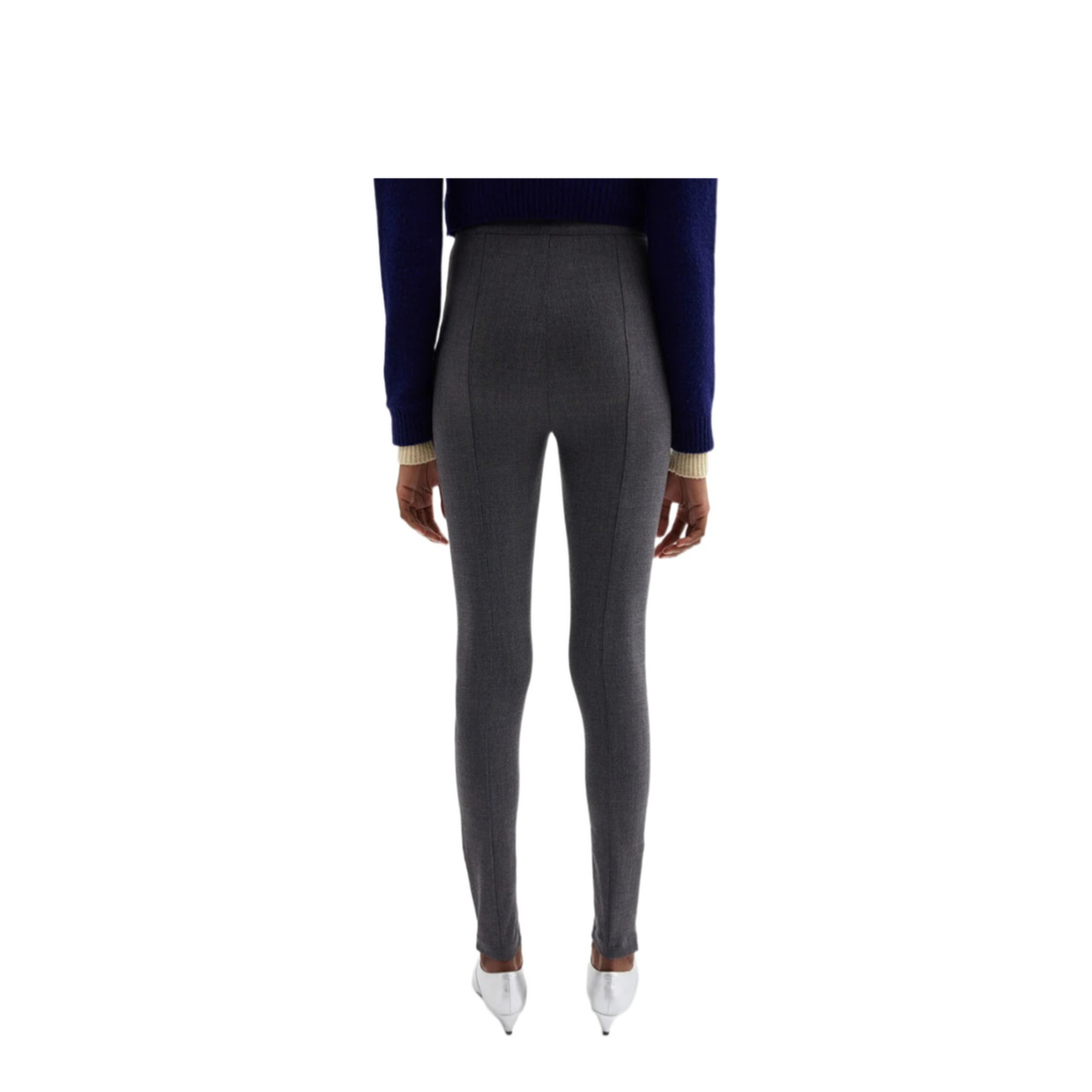 Black Stretch Virgin Wool Blend Pant - Image 5