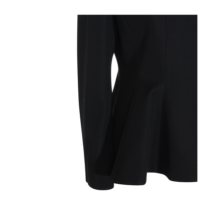 Black Grain de Poudre Wool Jacket - Image 5
