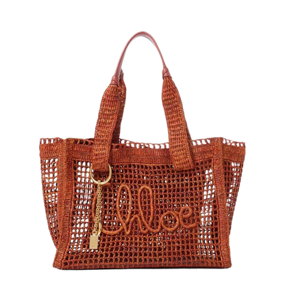 East-West Summer Banana Raffia Tote Bag - Image 5