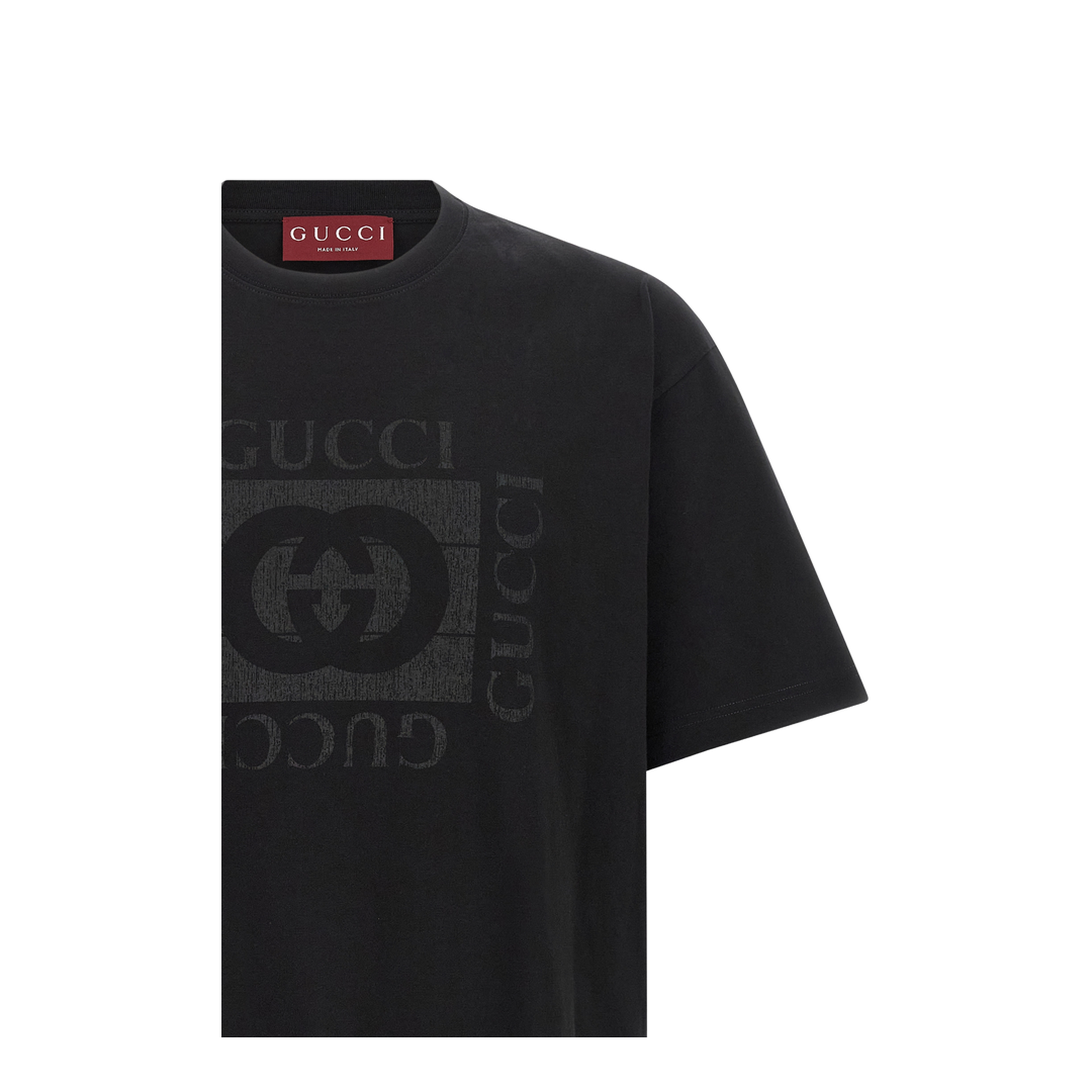 Cotton Jersey T-Shirt with Print in Black - Image 3