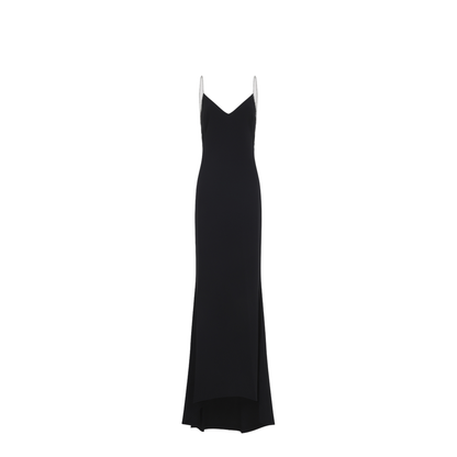 Crystal Chain Embroidery Satin Dress - Image 3