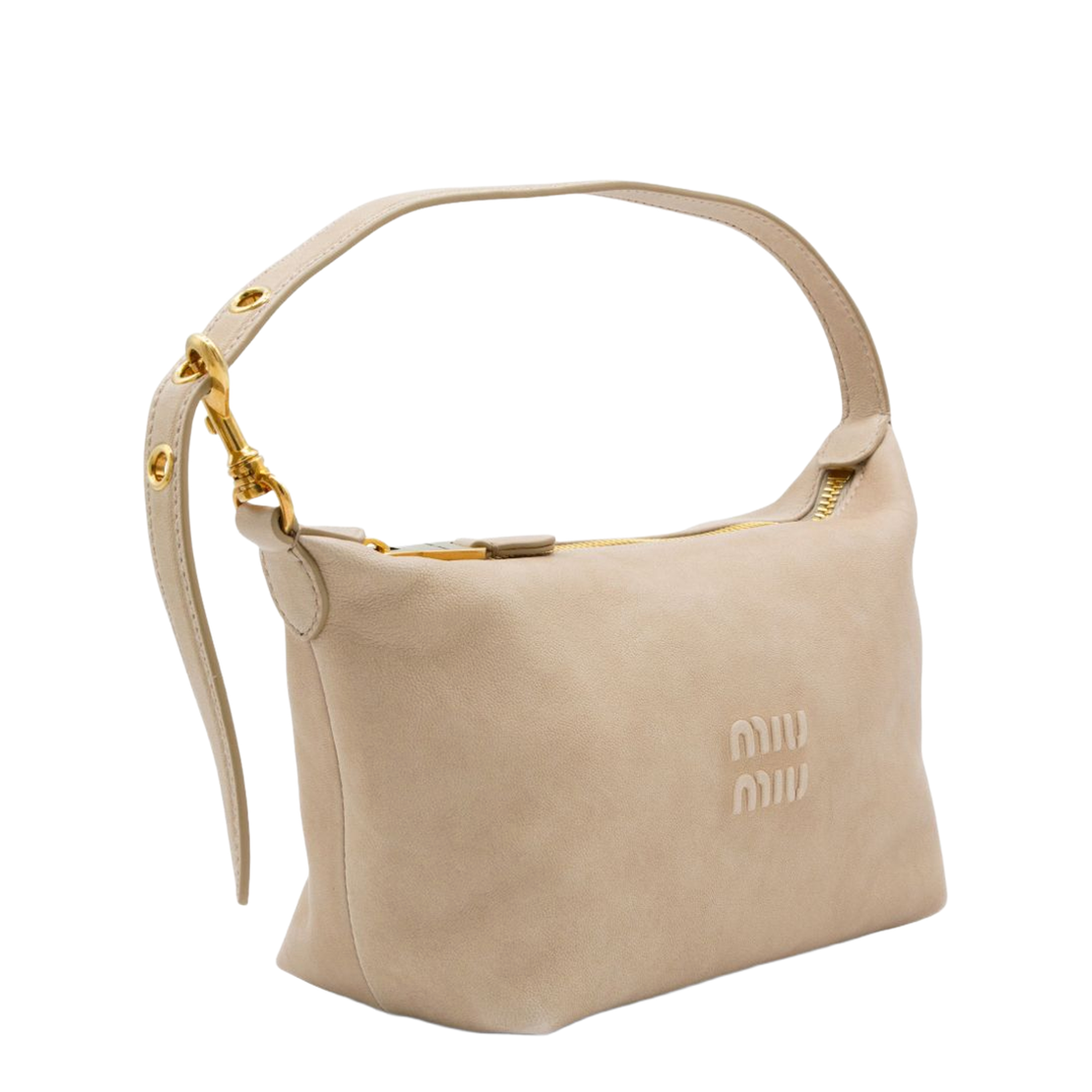 Leather Pouch Handbags - Beige - Image 2