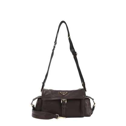 Explore Medium Nappa Leather Shoulder Bag with Flap - Image 4