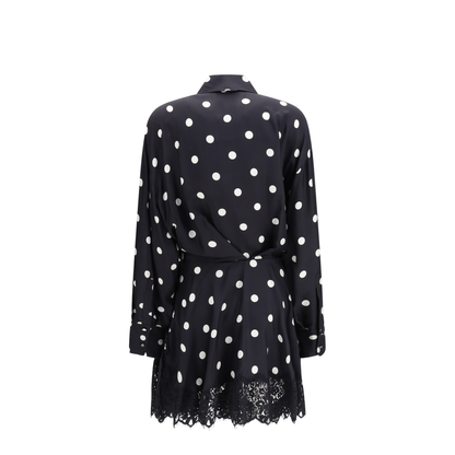 Polka Dot Lace Dress with Drawstring - Image 2