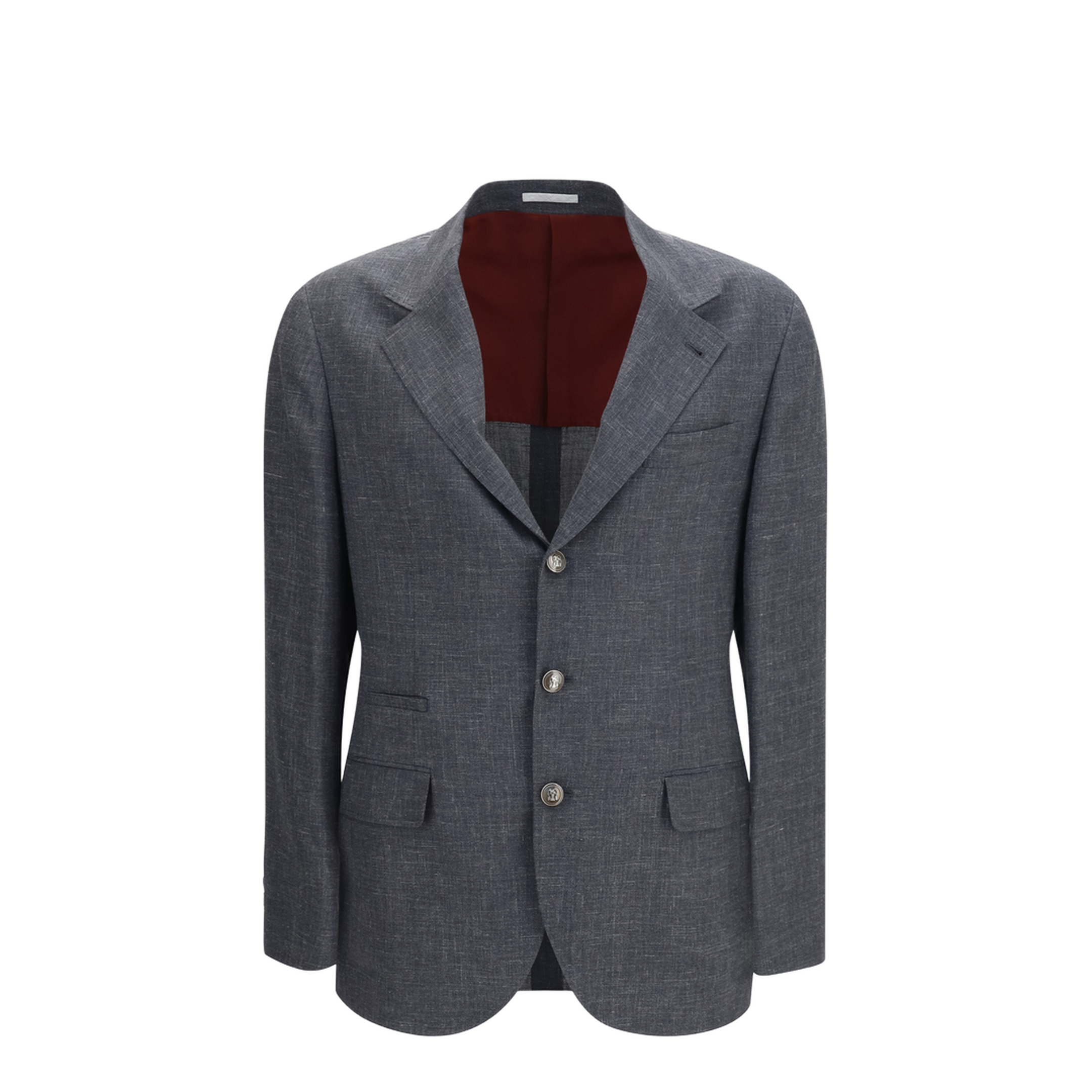 Deconstructed Jacket in Flame-Textured Wool, Silk, and Linen - Image 1
