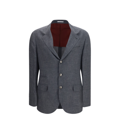 Deconstructed Jacket in Flame-Textured Wool, Silk, and Linen - Image 1