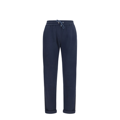 Drawstring Pants in Cotton and Silk Blend - Image 1