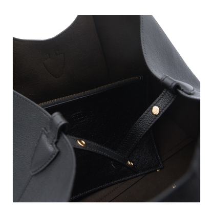 T Timeless Small Calf Leather Shopping Bag - Black - Image 4