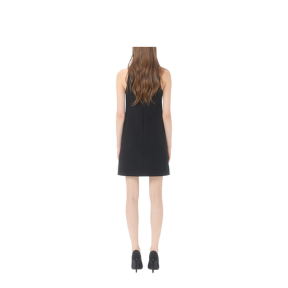 Rhinestone Snake Embroidery Crepe Couture Short Dress - Image 4