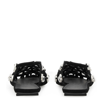Black Grid Ballet Flats - Image 4