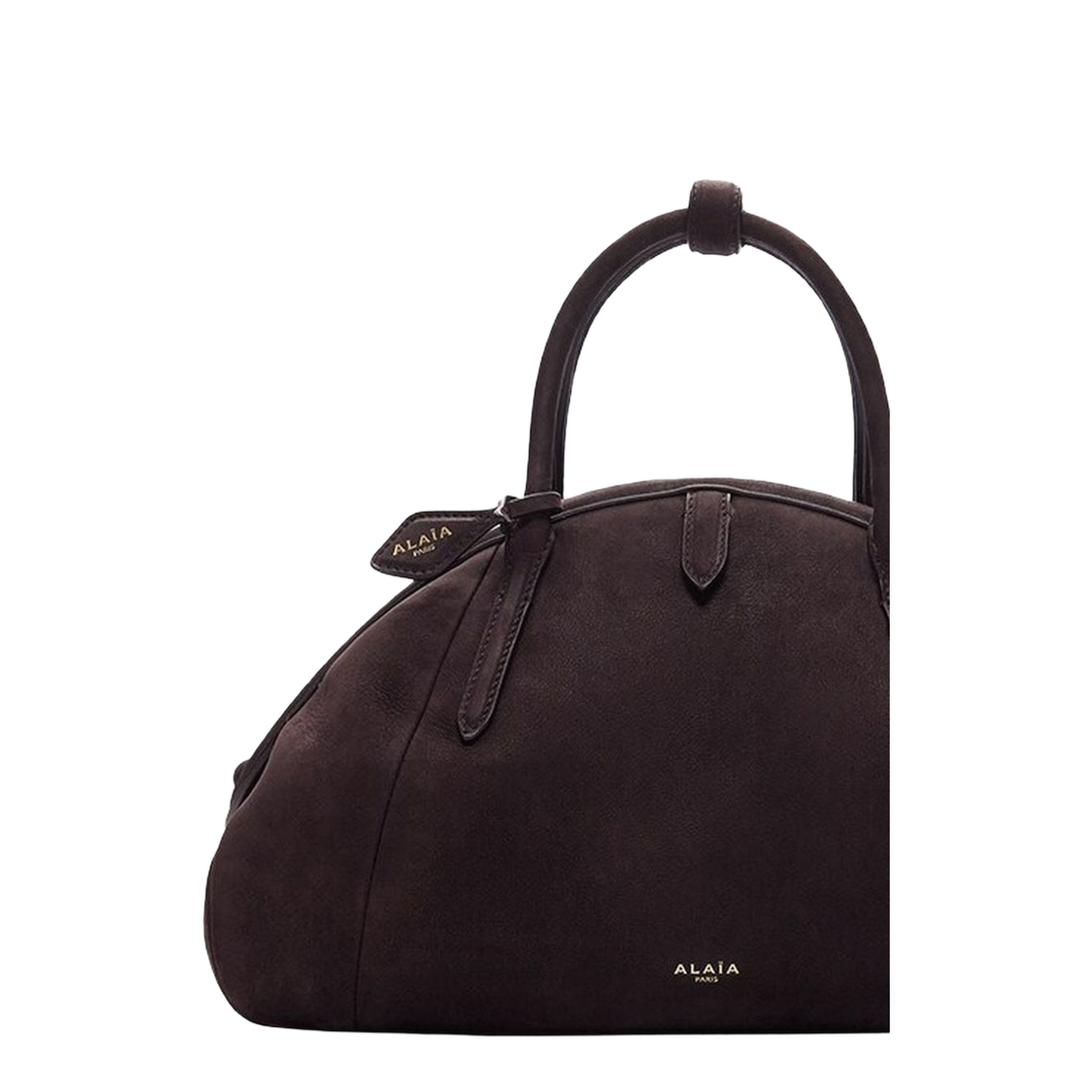 Calf Nubuck Purse Top Handle Bag - Dark Brown - Image 2