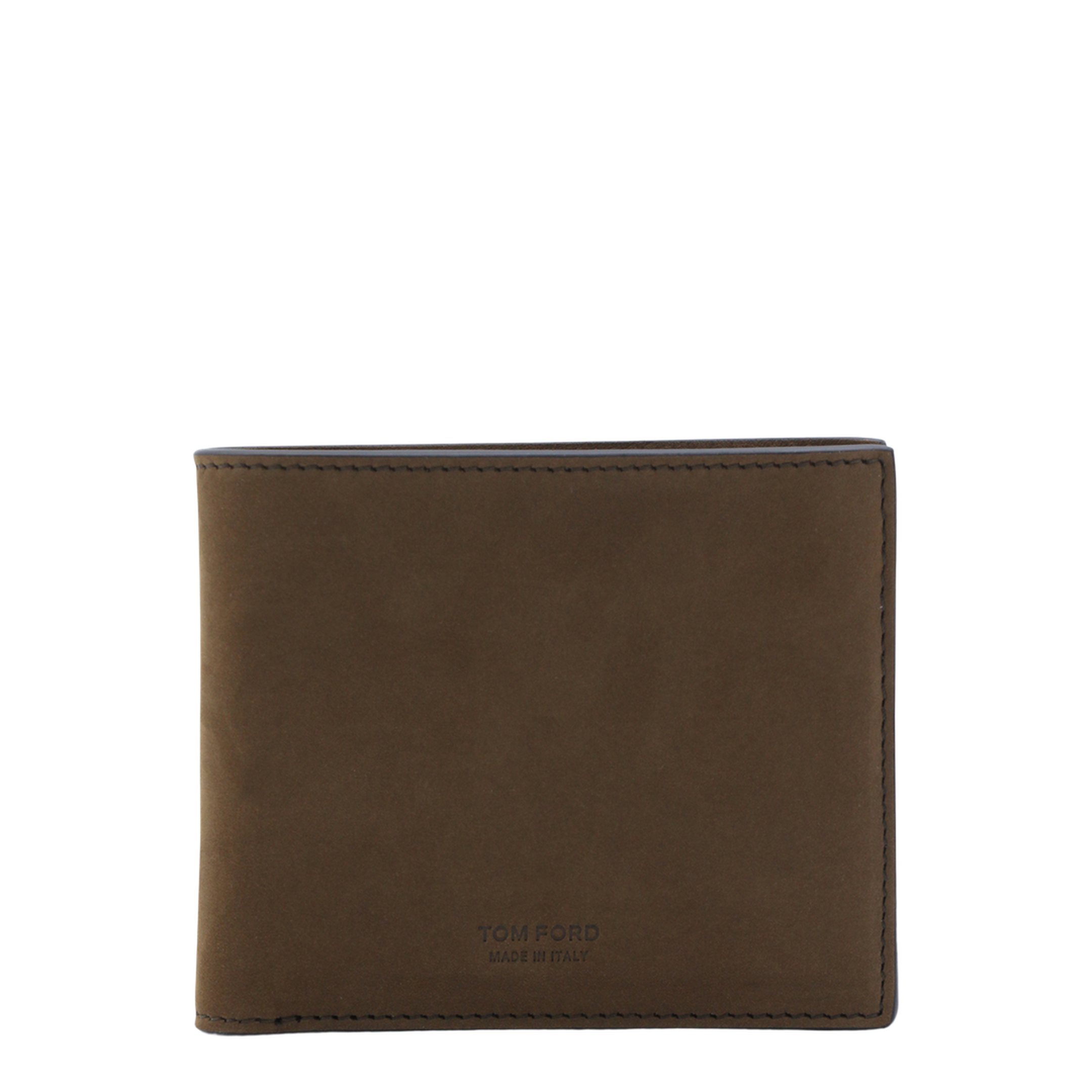 Nubuk T-Line Classic Bifold Wallet in Olive Brown - Image 2