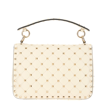 Ivory Nappa Leather Medium Rockstud Spike Handbag - Image 3