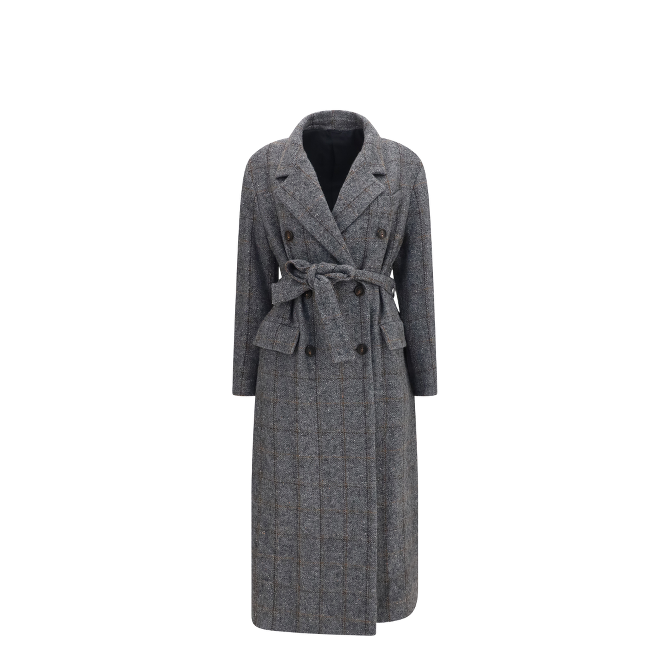 Long Alpaca-Blend Coat with Belt - Image 1
