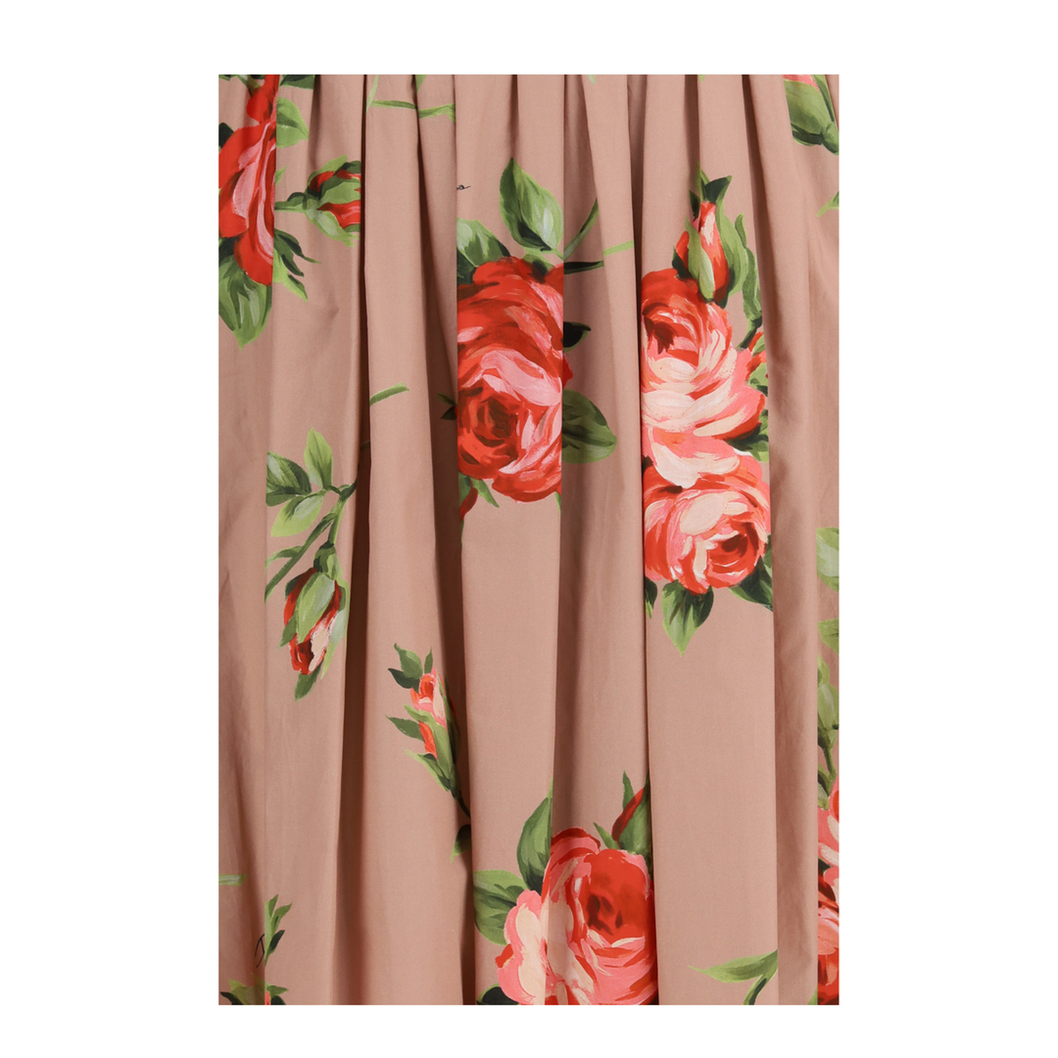 Cotton Dress with Rose Bouquet Print - Image 3