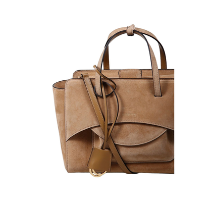 Flap Pocket Medium Calfskin Tote - Brown - Image 3