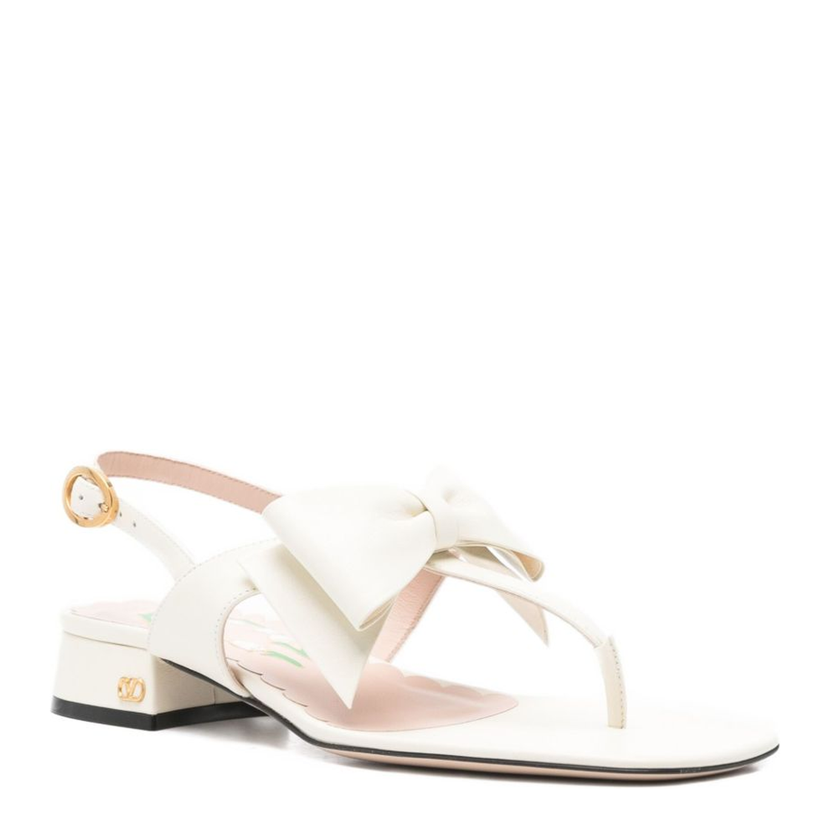 Bow Leather Thong Sandals - Image 3
