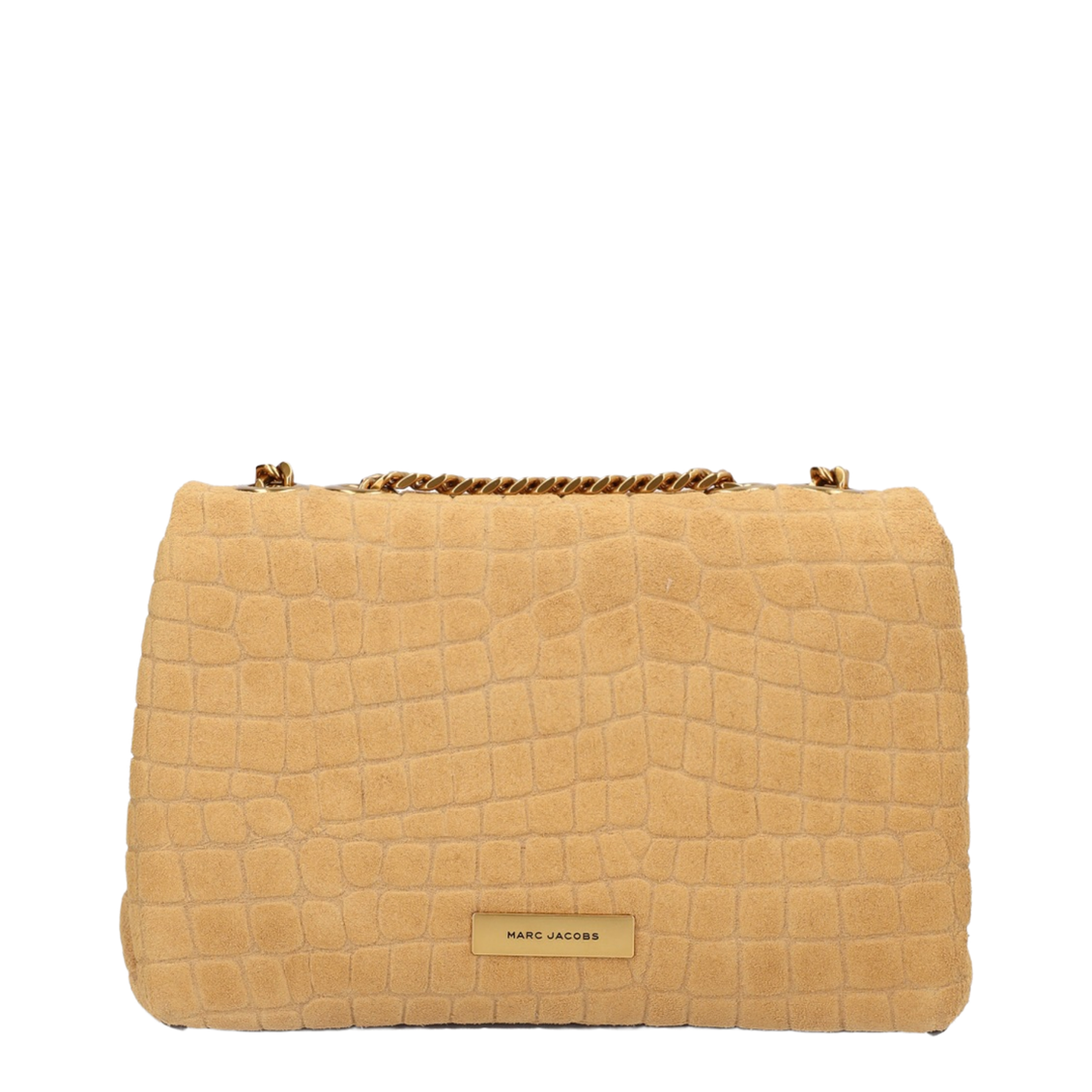 The Slim Dual Crocodile-Embossed Italian Suede Shoulder Bag - Sahara - Image 2