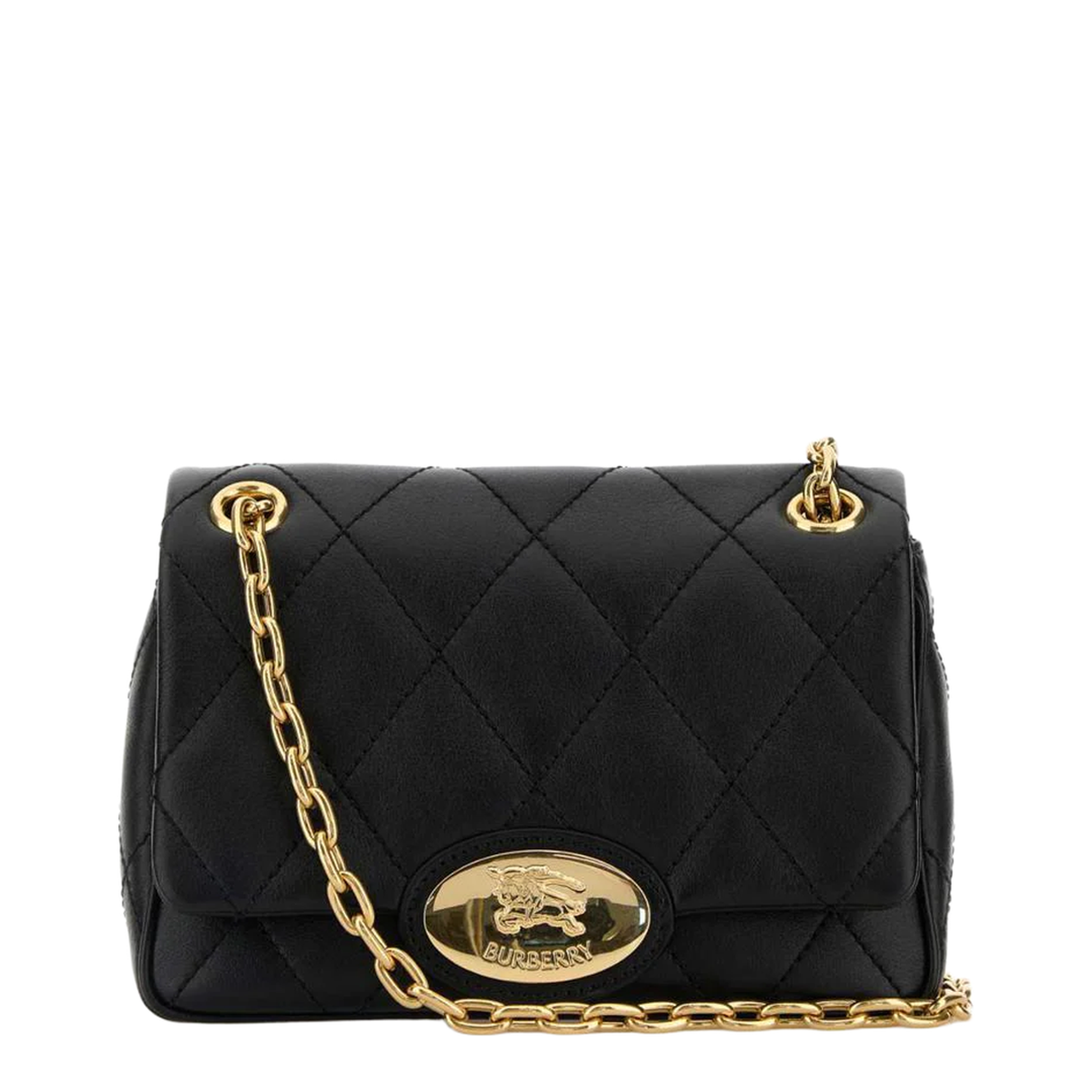 Black Quilted Crossbody Bag - Image 1
