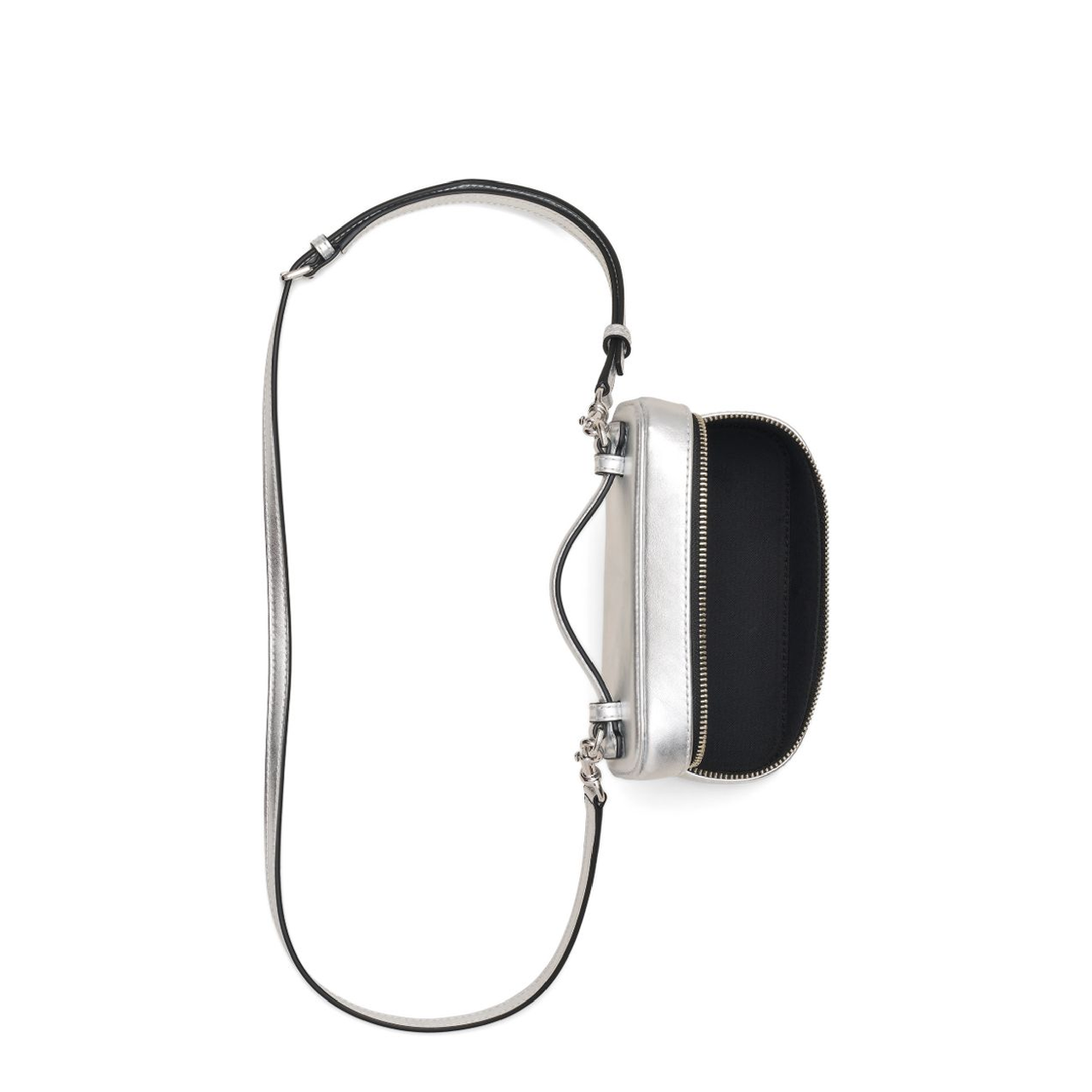 Scene Smooth Metallic Leather Vanity Bag - Silver - Image 4