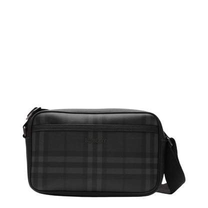 City Check Coated Canvas Crossbody Bag - Iron Grey - Image 1