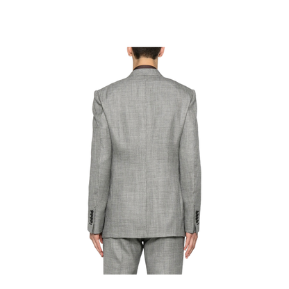 Herringbone-Pattern Wool Blend Blazer - Image 4