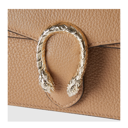 Mini Shoulder Bag in Beige Leather - Image 5