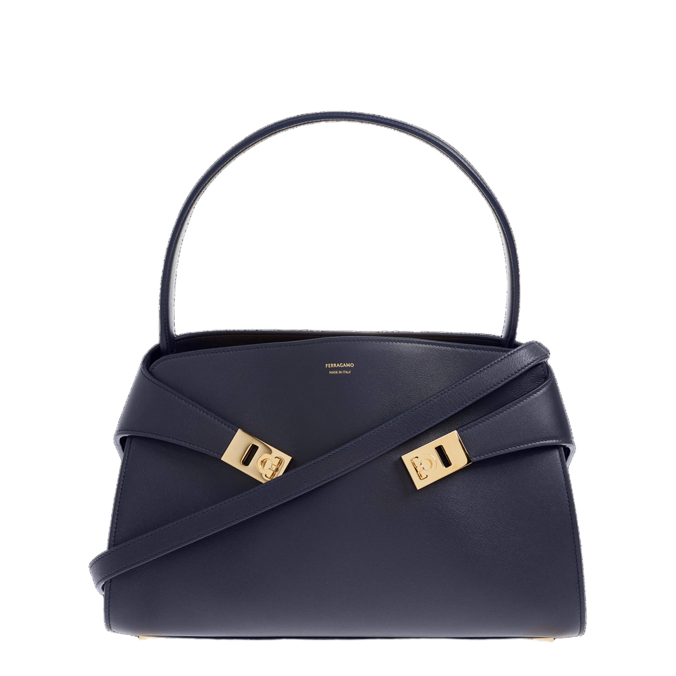 Hug Soft Medium Calfskin Shoulder Bag - NEW NAVY/T DI MORO - Image 1