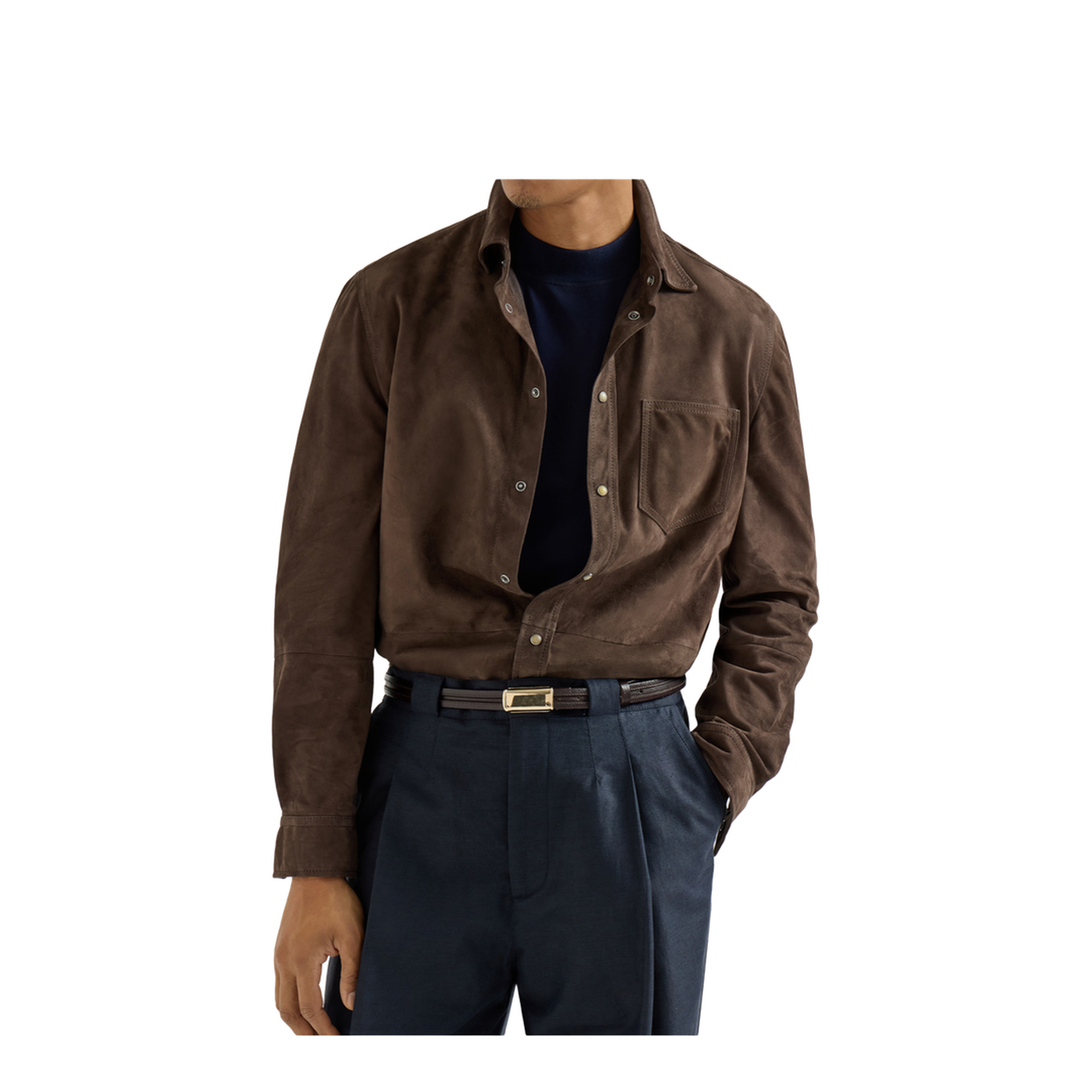 Brown Leather Shirt - Image 3
