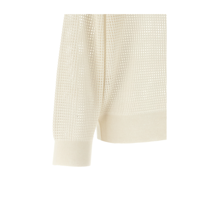 Women's Knitted Sweater White - Image 3