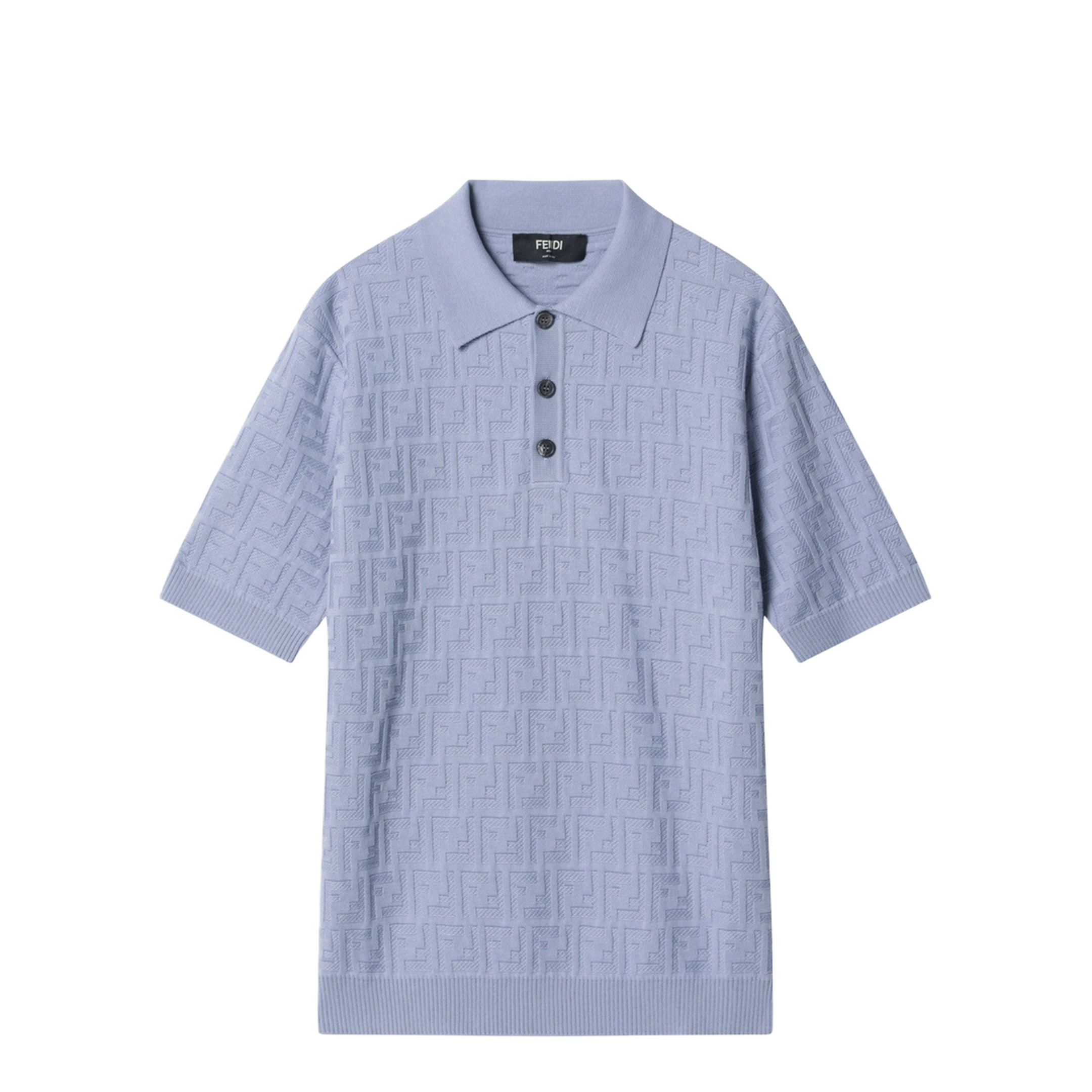 Light Blue Cotton Polo Shirt - Image 1
